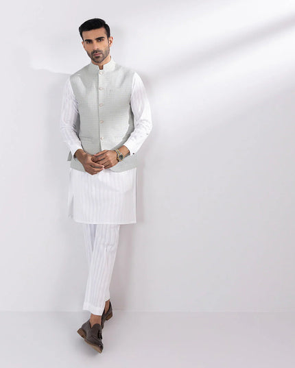 Schiffli Embroidered Cotton Waistcoat