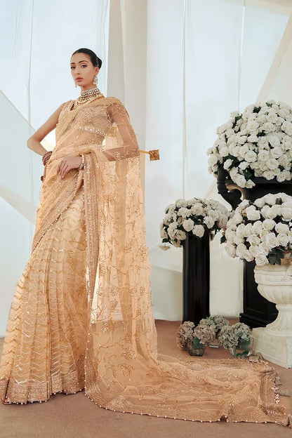 Shireen | Gold Net Embellished Saree