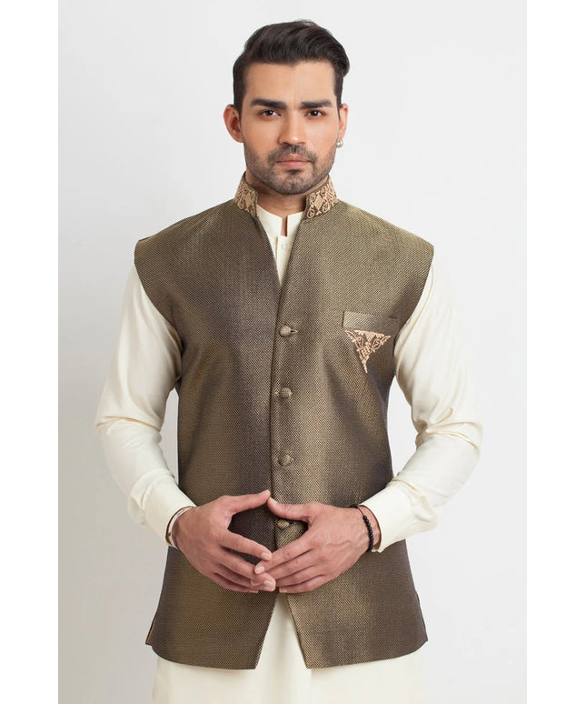 Silky Chocolate Brown Waistcoat