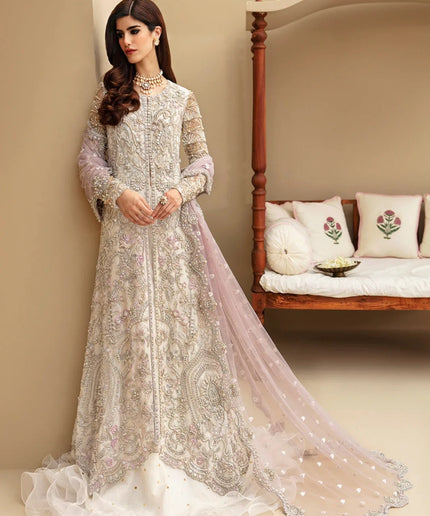 Sophea | White Net Bridal  Embellished Lehenga