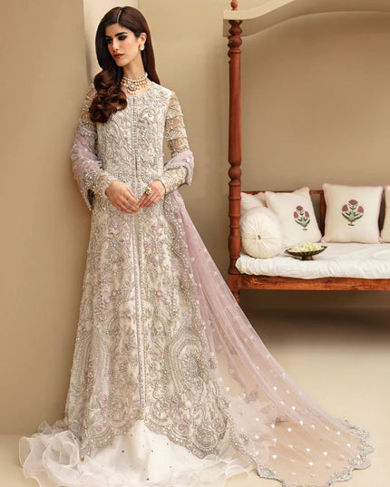 Sophea | White Net Bridal  Embellished Lehenga