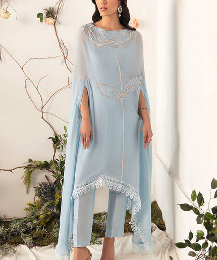 Star Dust | Ice Blue Embellished Cape