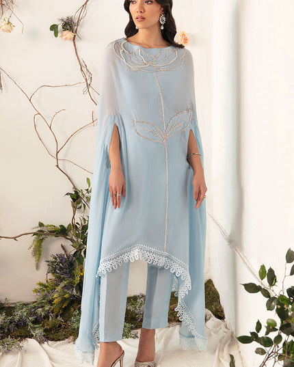 Star Dust | Ice Blue Embellished Cape