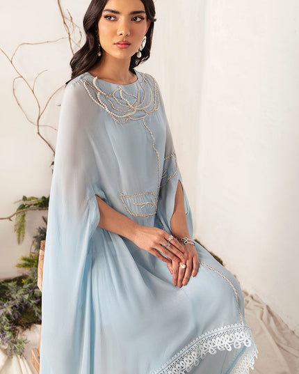 Star Dust | Ice Blue Embellished Cape