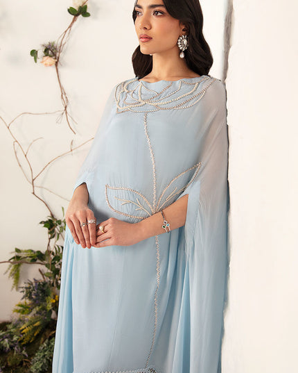 Star Dust | Ice Blue Embellished Cape