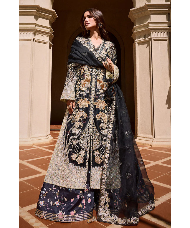 Soraya | Black Organza Hand Embroidered Embellished Sharara