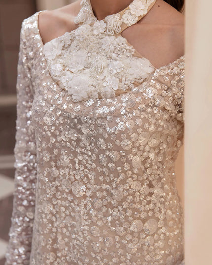 Radiant Pearl l Rose Gold Embellished Sharara