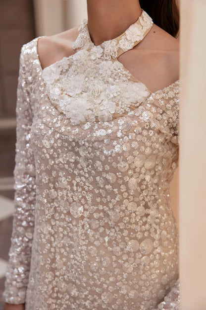 Radiant Pearl l Rose Gold Embellished Sharara