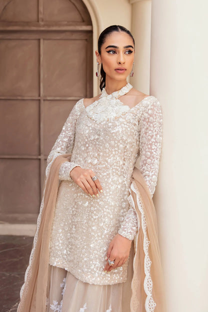 Radiant Pearl l Rose Gold Embellished Sharara