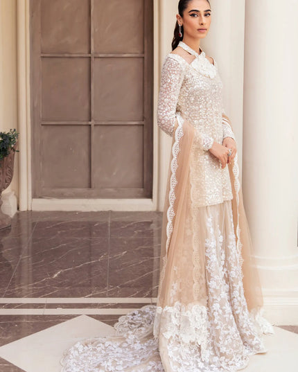 Radiant Pearl l Rose Gold Embellished Sharara