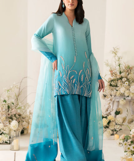 Talia | Turquoise Zari Embroidery Fashi Shalwar Suit