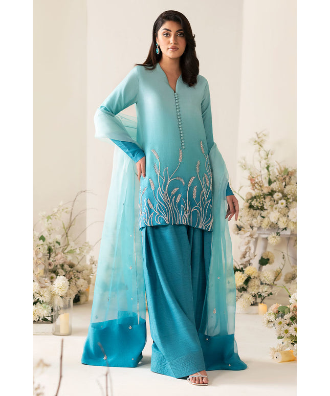 Talia | Turquoise Zari Embroidery Fashi Shalwar Suit