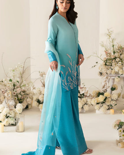 Talia | Turquoise Zari Embroidery Fashi Shalwar Suit
