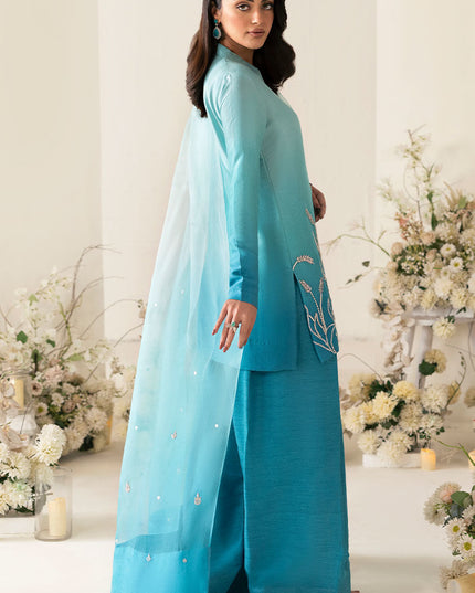 Talia | Turquoise Zari Embroidery Fashi Shalwar Suit