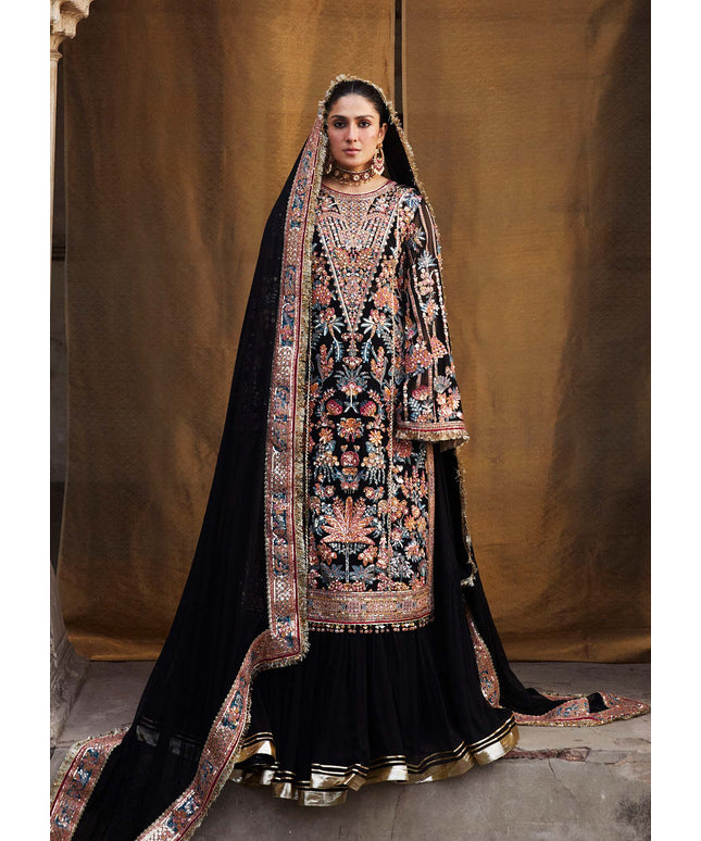 Hussain Rehar | Chiffon Embroidered Sharara