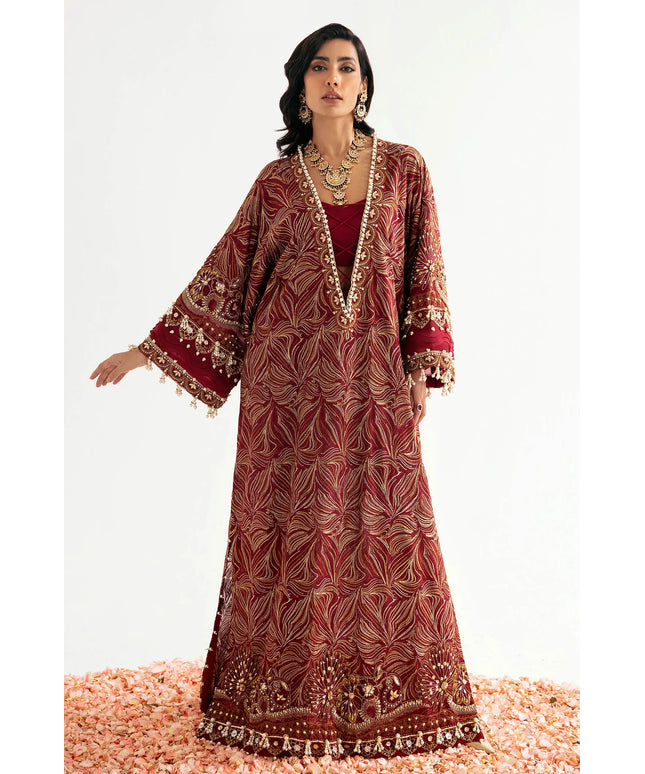 ÉLAN | Chiffon Kaftan in Mehroon