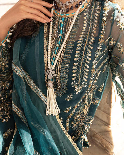 Dilaab | Green Hand Embellished Embroidered Sharara