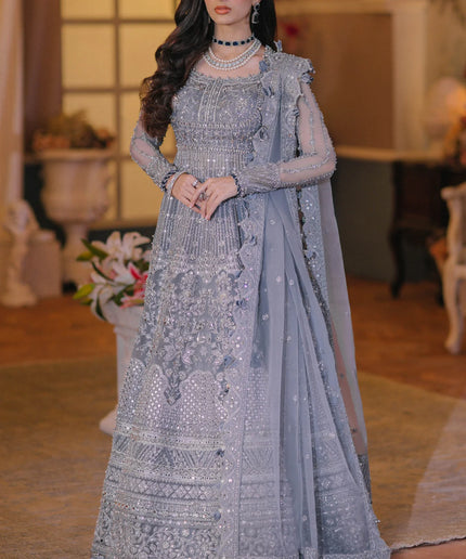 ÉLAN | Steal Grey Embellished & Embroidered Wedding Dress
