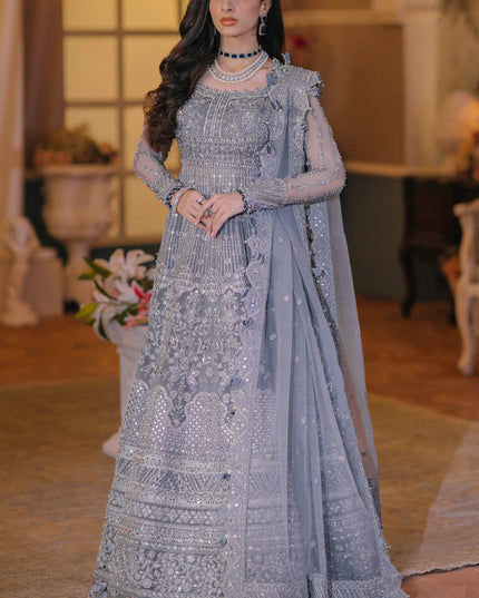 ÉLAN | Steal Grey Embellished & Embroidered Wedding Dress