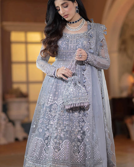 ÉLAN | Steal Grey Embellished & Embroidered Wedding Dress