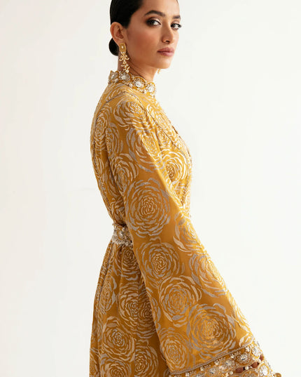 ÉLAN | Chiffon Kaftan in Yellow