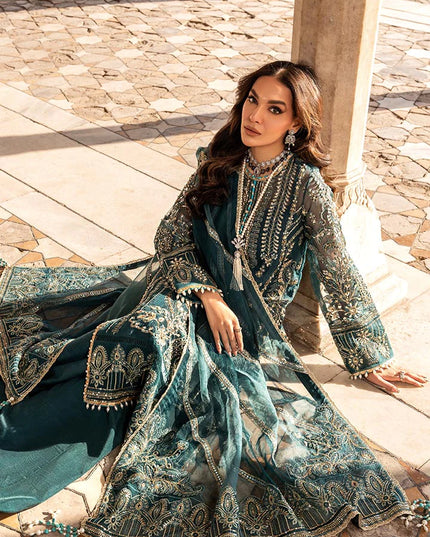 Dilaab | Green Hand Embellished Embroidered Sharara