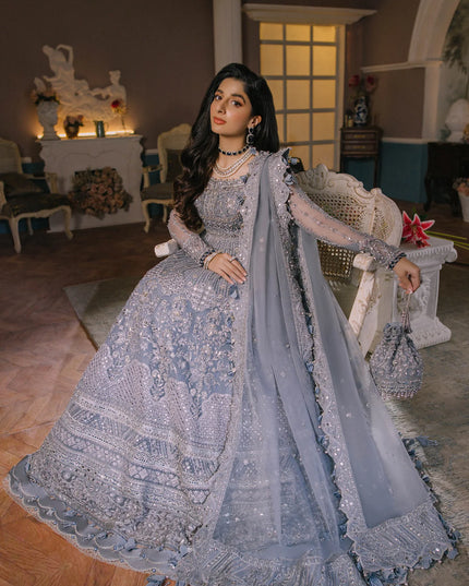 ÉLAN | Steal Grey Embellished & Embroidered Wedding Dress