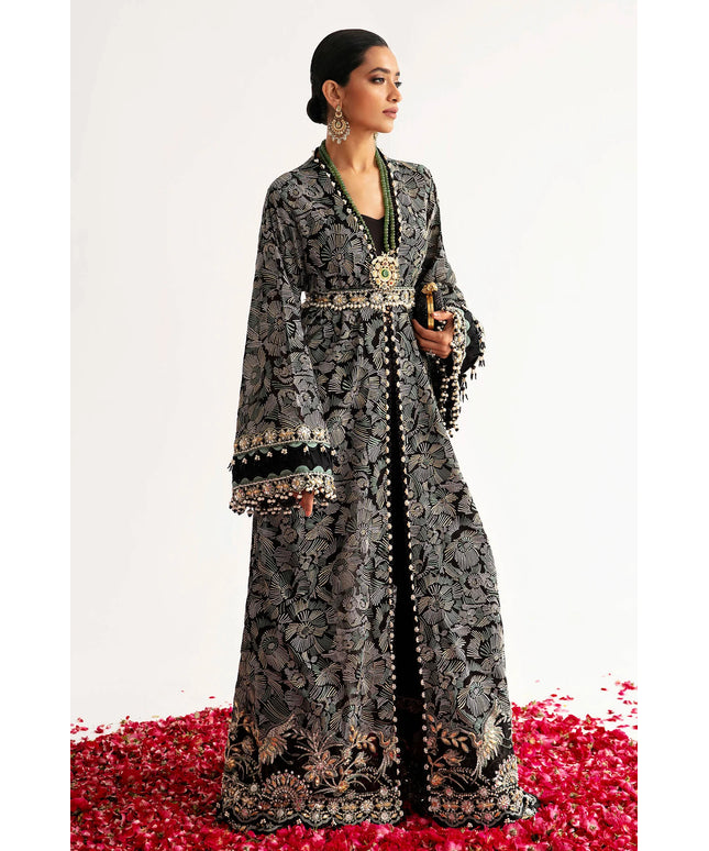 ÉLAN | Chiffon Kaftan in Black