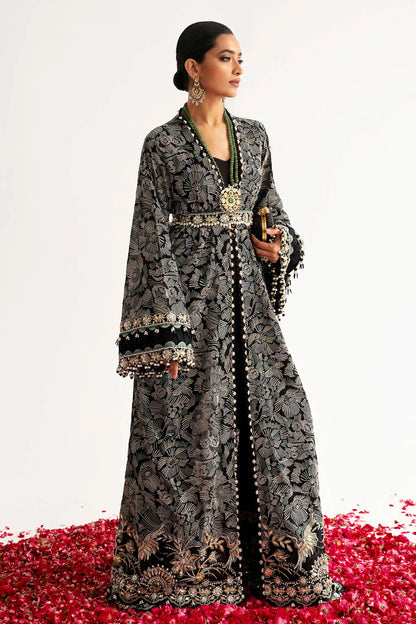 ÉLAN | Chiffon Kaftan in Black