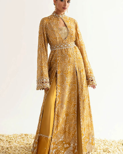 ÉLAN | Chiffon Kaftan in Yellow