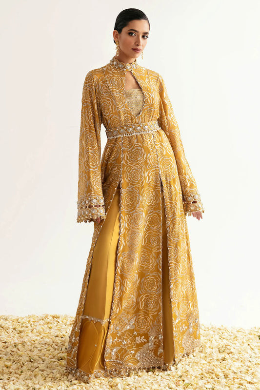 ÉLAN | Chiffon Kaftan in Yellow