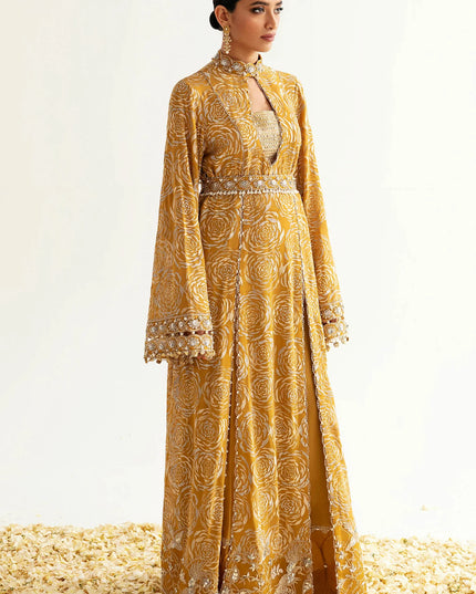 ÉLAN | Chiffon Kaftan in Yellow