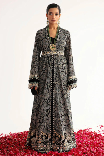 ÉLAN | Chiffon Kaftan in Black