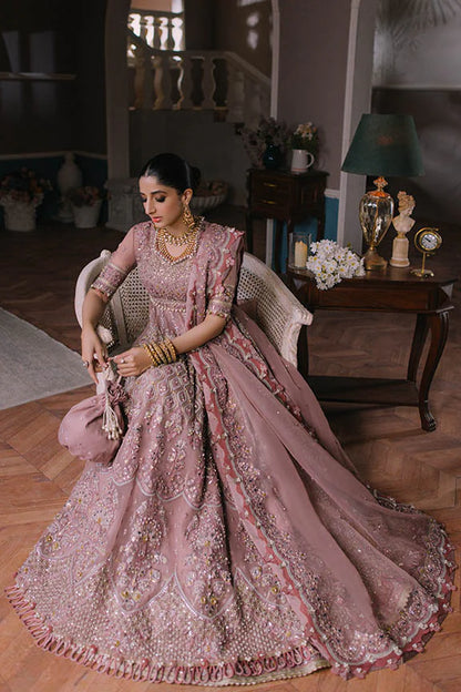 ÉLAN | Pink Organza Embellished & Embroidered Sharara