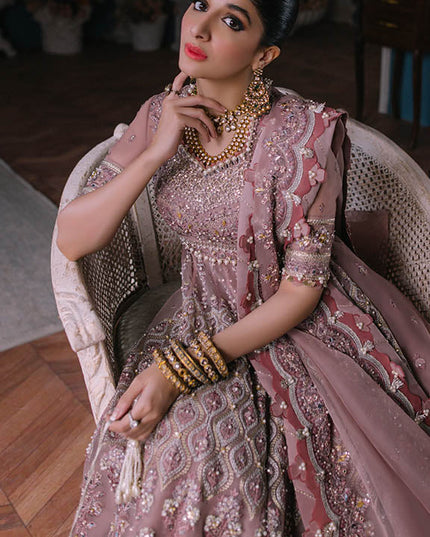 ÉLAN | Pink Organza Embellished & Embroidered Sharara
