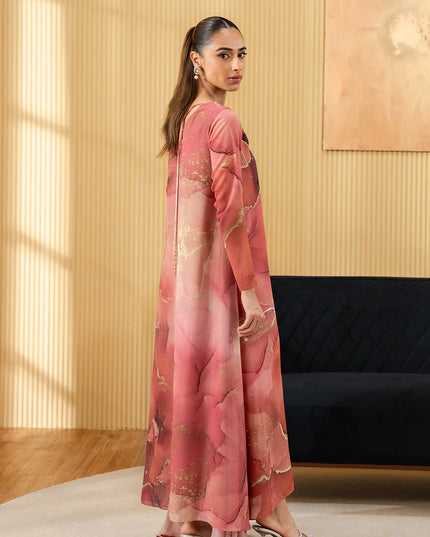 Domol | Pleated Charmeuse Georgette Chiffon Dress
