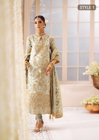Mehek | Ice Blue Embellished Embroidered Wedding Dress
