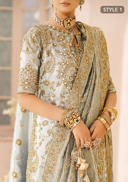 Mehek | Ice Blue Embellished Embroidered Wedding Dress