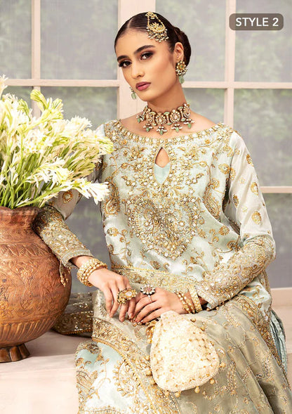 Mehek | Ice Blue Embellished Embroidered Wedding Dress