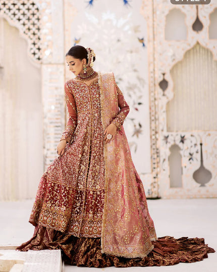 Fari | Vermillion Wedding Khaadi Net Embellished Lehenga