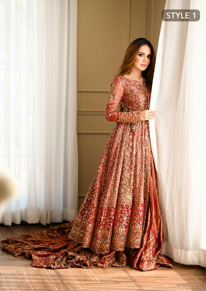 Fari | Vermillion Wedding Khaadi Net Embellished Lehenga