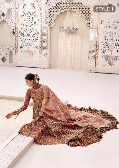 Fari | Vermillion Wedding Khaadi Net Embellished Lehenga