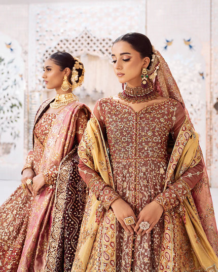 Fari | Vermillion Wedding Khaadi Net Embellished Lehenga