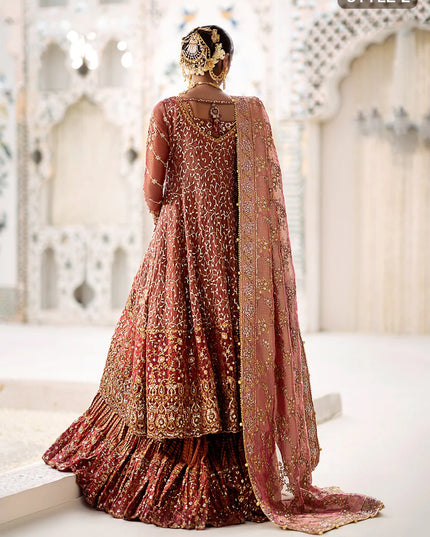Fari | Vermillion Wedding Khaadi Net Embellished Lehenga