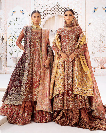 Fari | Vermillion Wedding Khaadi Net Embellished Lehenga