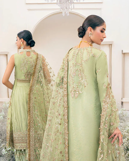 Manno | Green Organza Embellished Dress