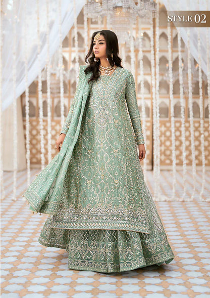 Naaz | Mint Green Kundan Zari Embellished Dress