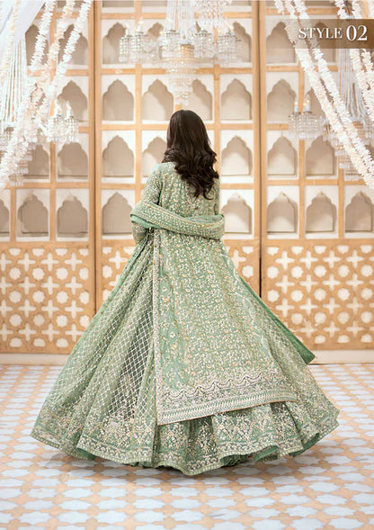 Naaz | Mint Green Kundan Zari Embellished Dress