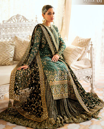 Damini | Green Net Embellished Dress