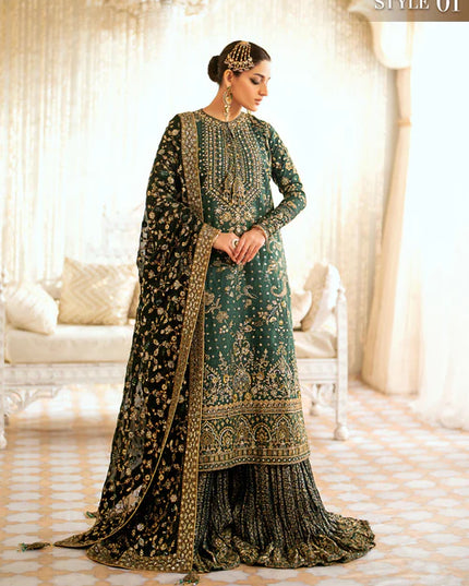 Damini | Green Net Embellished Dress